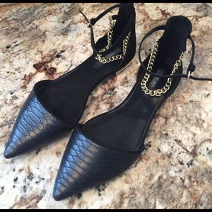 Zara gold chain ballet flats